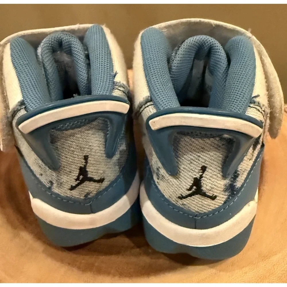 Jordan 6 Rings Tennis Shoes Toddler Size 10C Blue White Dutch‎ DM8954-100 VGUC